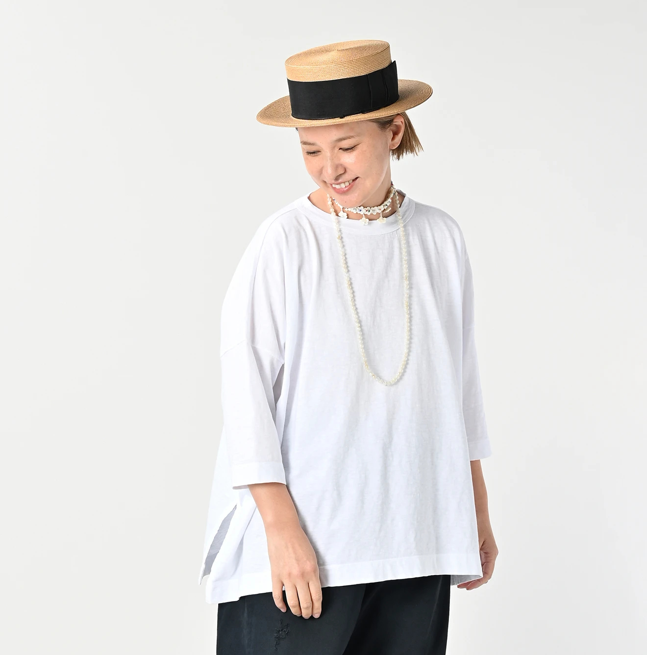 45R（フォーティファイブアール）| 天竺のビッグスリットTシャツ Short