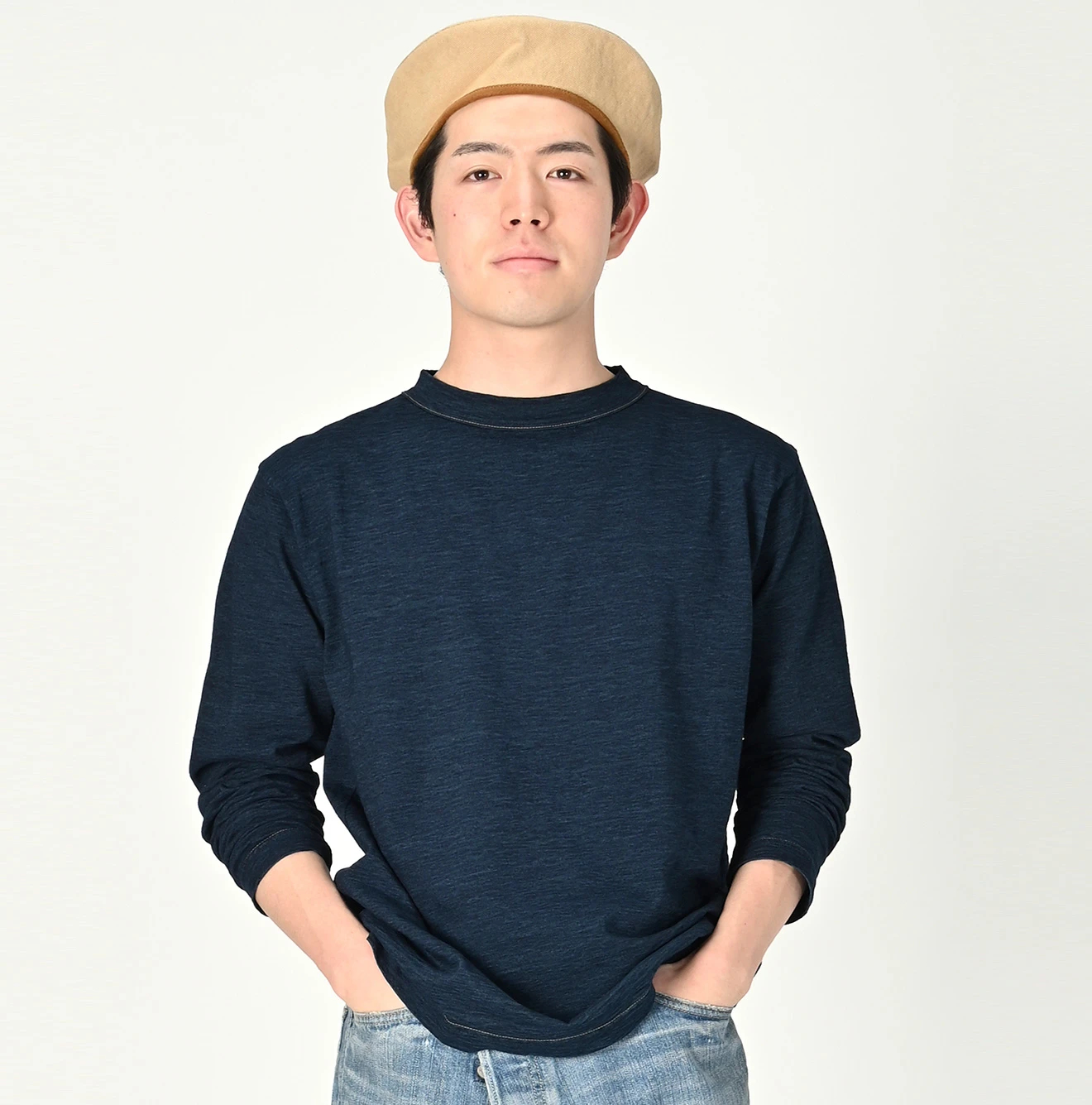 45R 天竺の90845星Tシャツ カットソー 長袖 インディゴ ユニセックス 45R｜天竺の90845星長袖Tシャツ | Rakuten Fashion(楽天ファッション