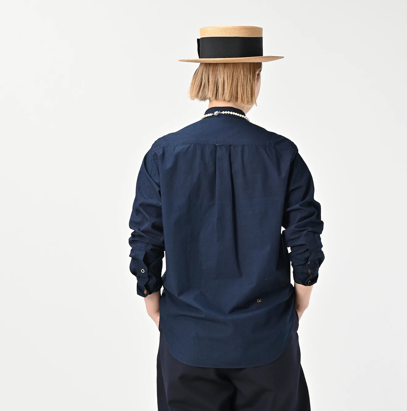 45R(フォーティファイブアール) |バチストの908ピンタックシャツ（インディゴ)