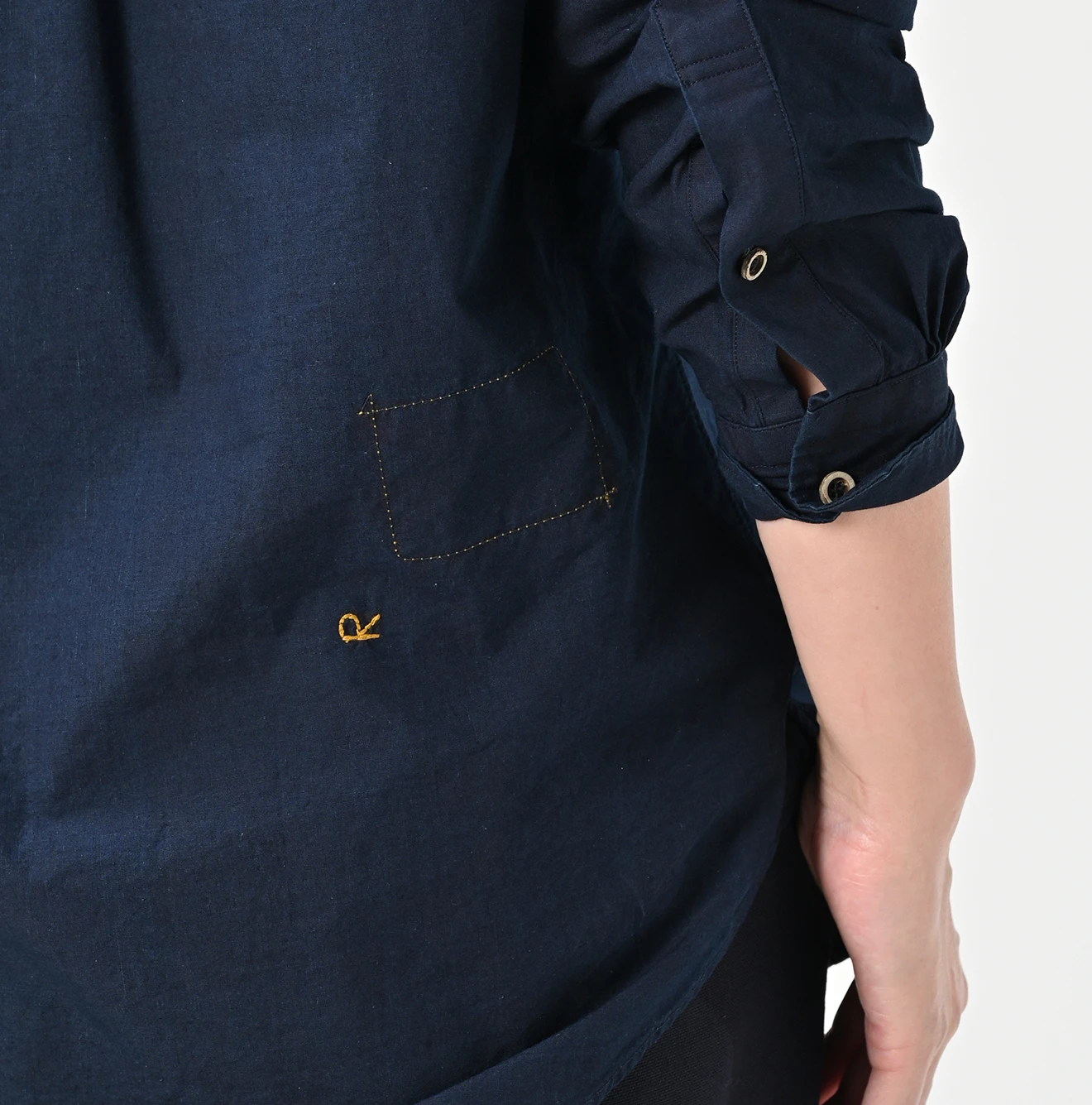 45R(フォーティファイブアール) |バチストの908ピンタックシャツ（インディゴ)