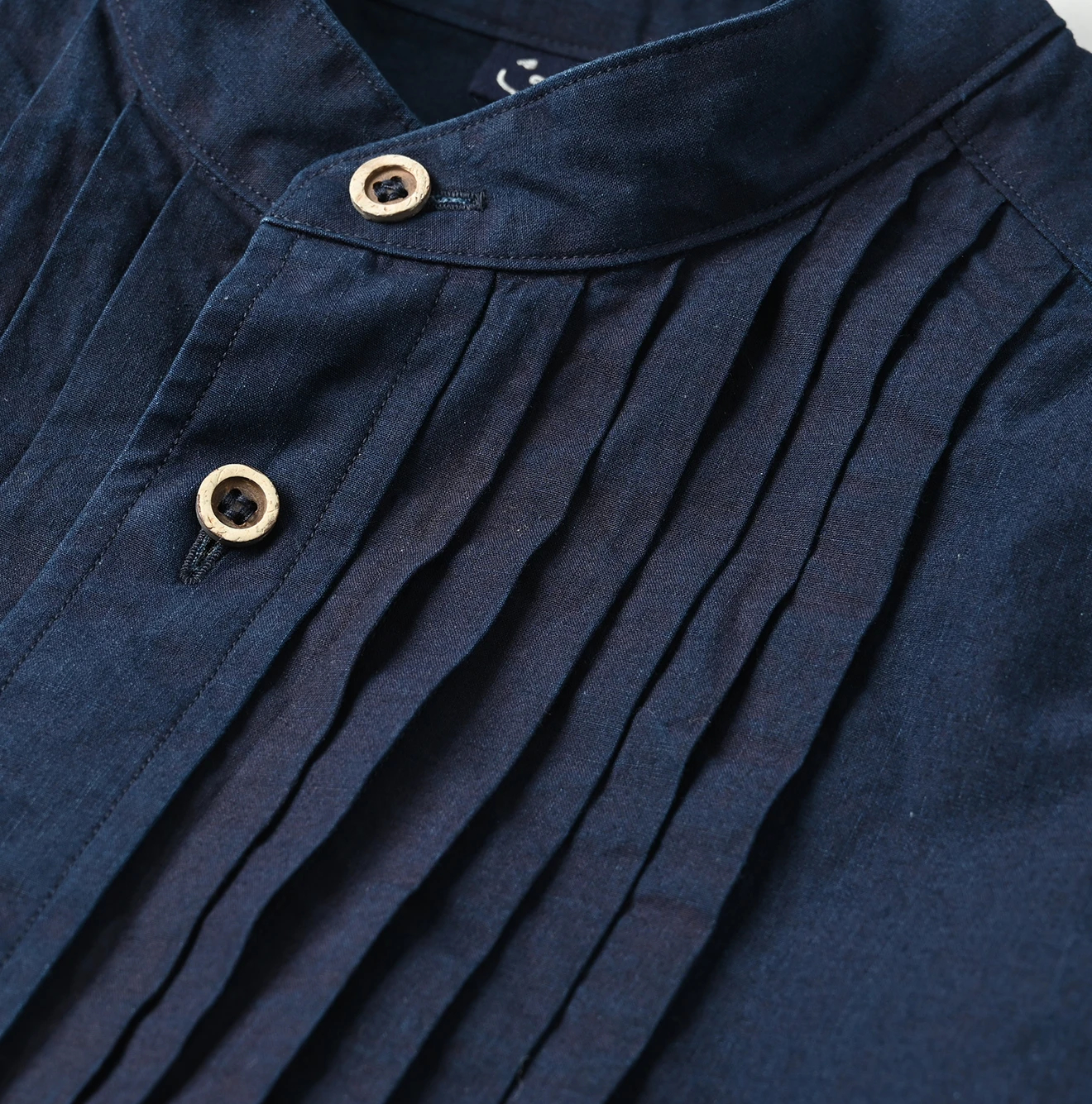 45R(フォーティファイブアール) |バチストの908ピンタックシャツ（インディゴ)