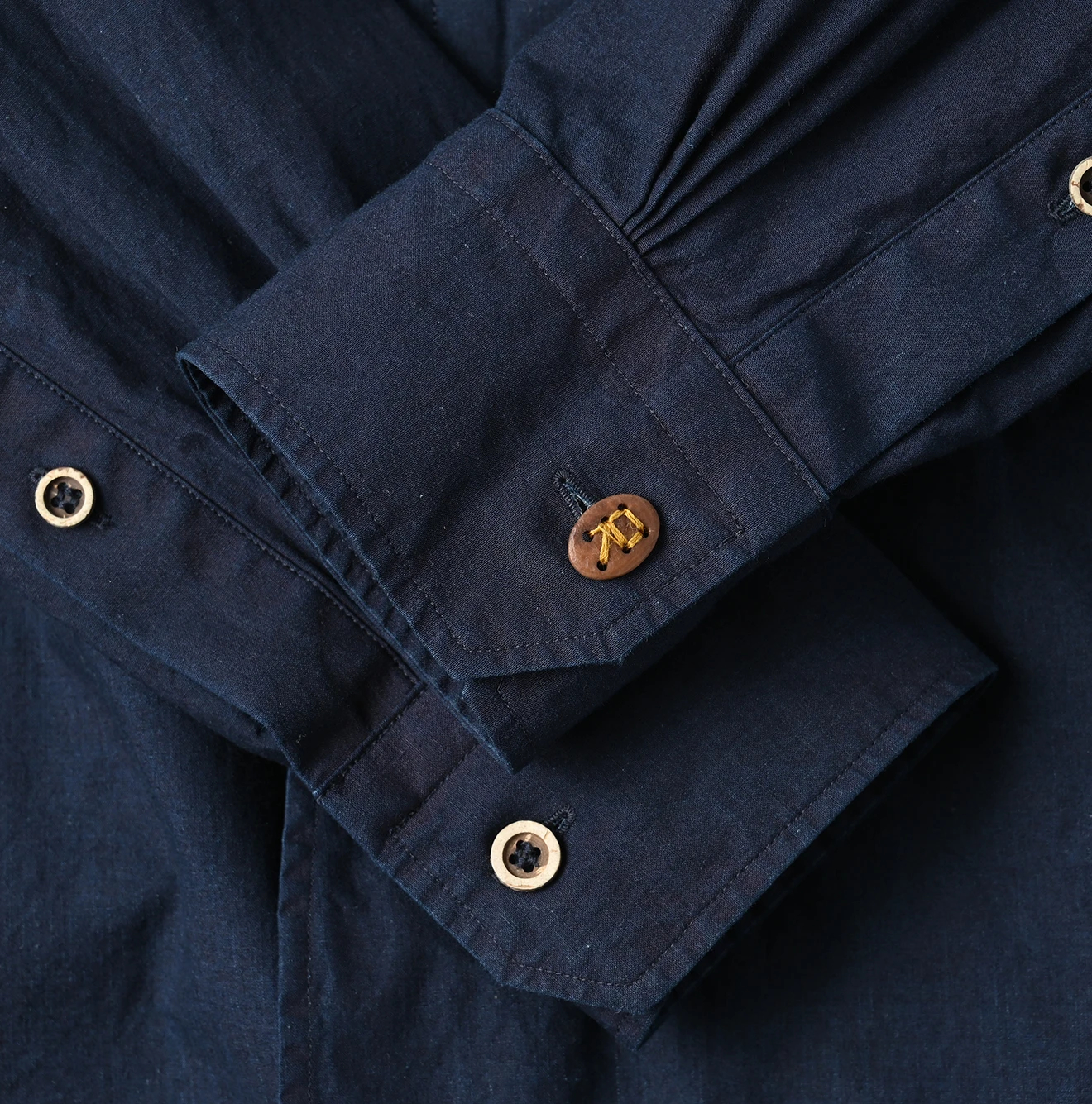 45R(フォーティファイブアール) |バチストの908ピンタックシャツ（インディゴ)