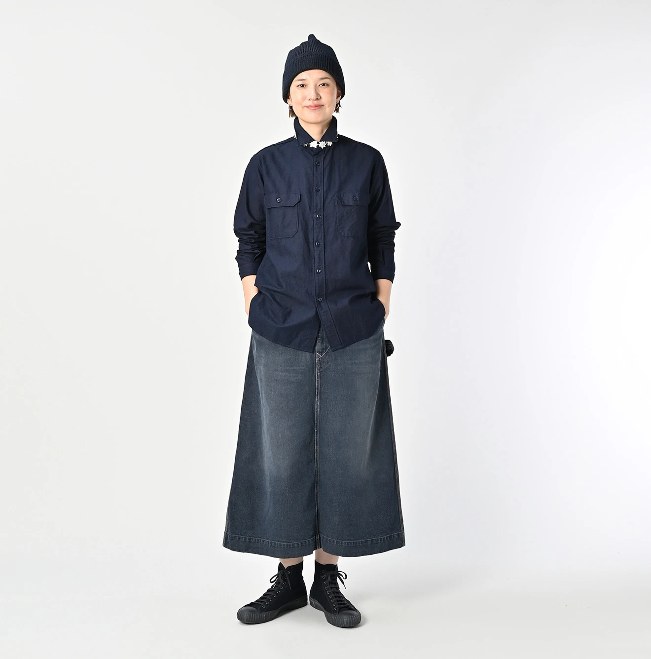 45R(フォーティファイブアール) |スーピマオックスの908ミリタリーシャツ（インディゴ）