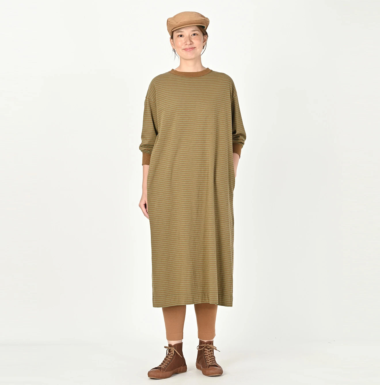45R(フォーティファイブアール) |縞天竺のドレス