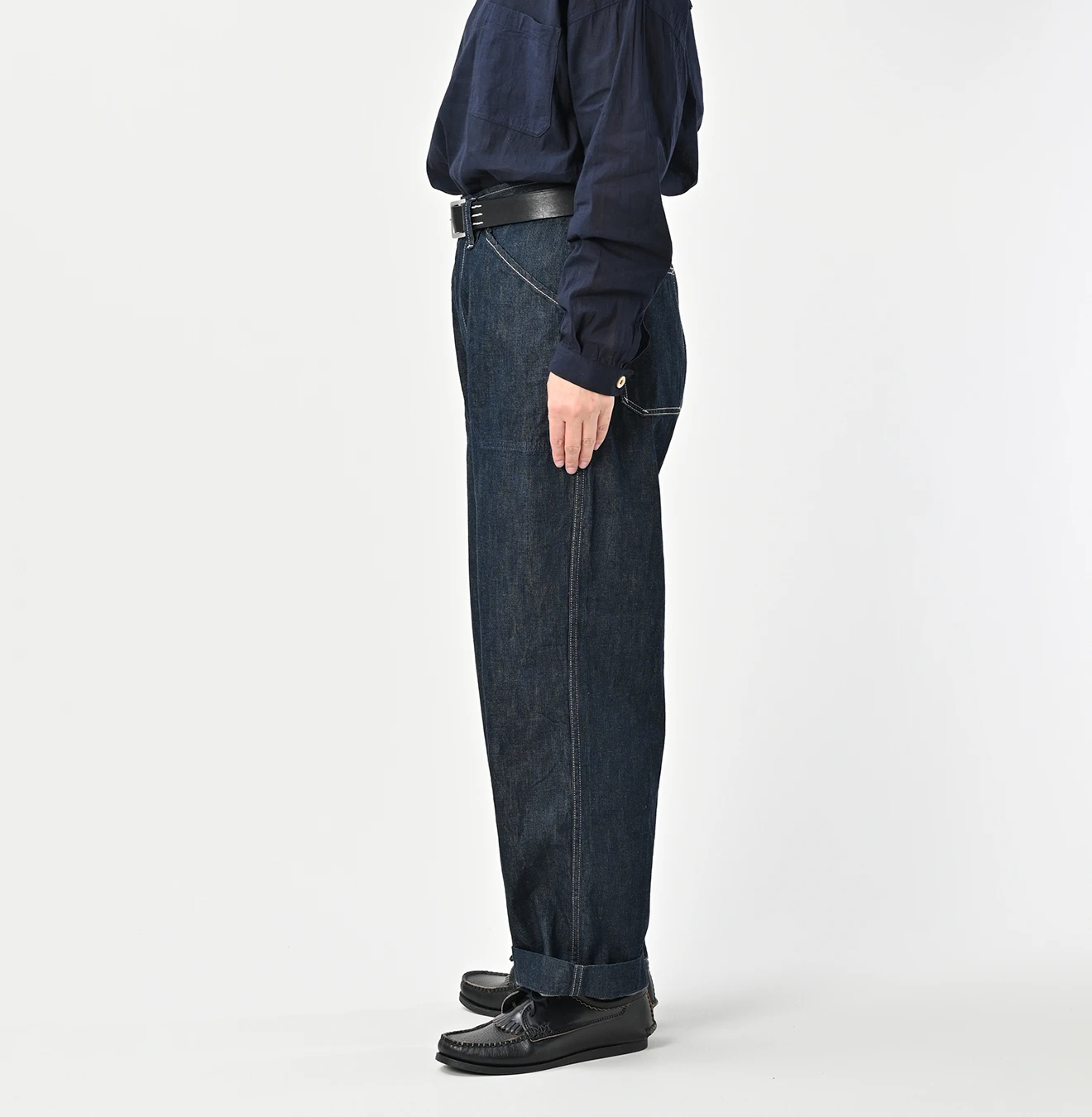 ♥︎しなもん♥︎45R麦比古デニムの908ワークコート（インディゴ 濃） 45R（フォーティファイブアール）| 麦比古デニムの908ワークコート