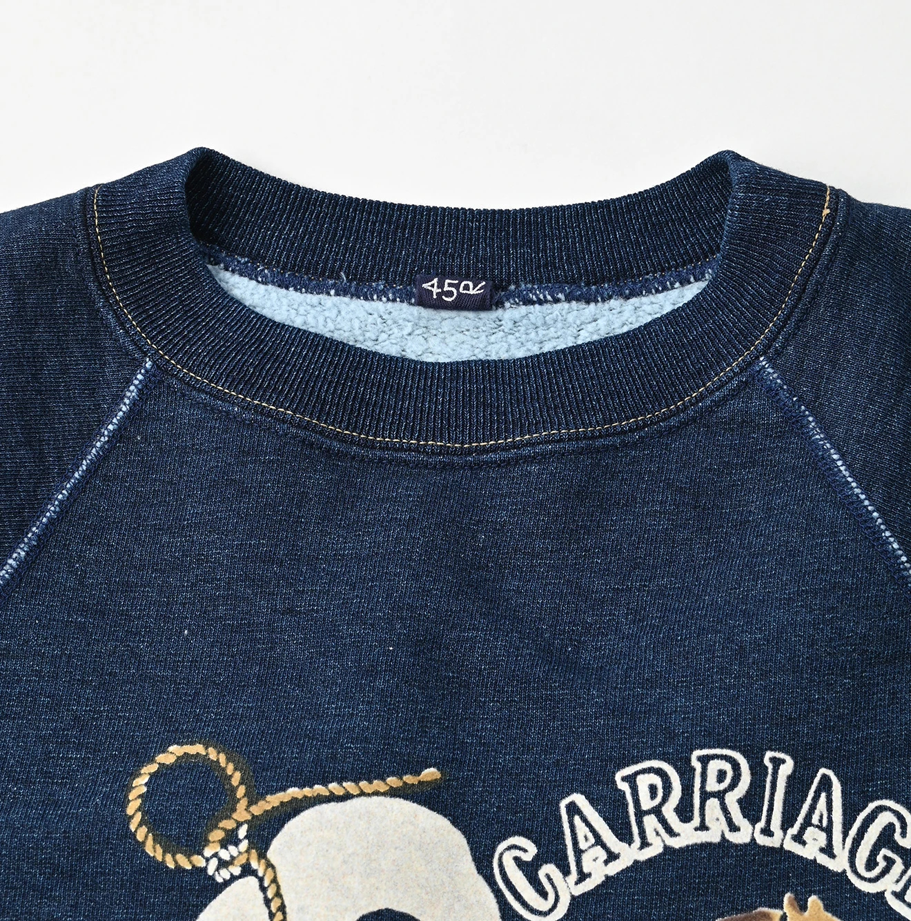 45R(フォーティファイブアール) |幌馬車プリントの908スウェット（インディゴ濃）