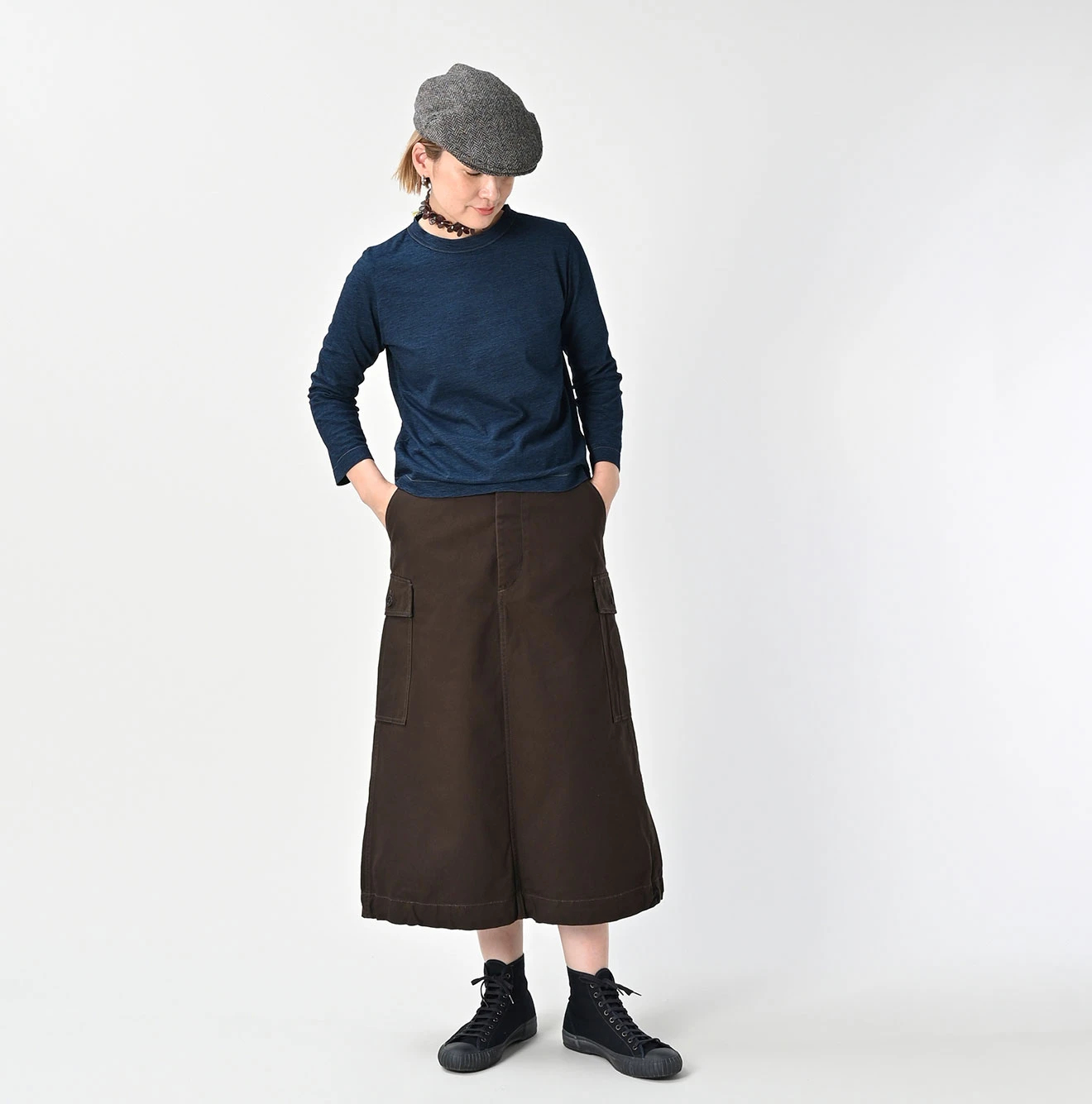 45R(フォーティファイブアール) |天竺の四角Tシャツ（インディゴ濃）