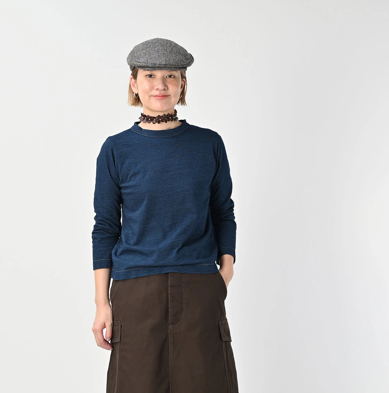 45R(フォーティファイブアール) |天竺の四角Tシャツ（インディゴ濃）