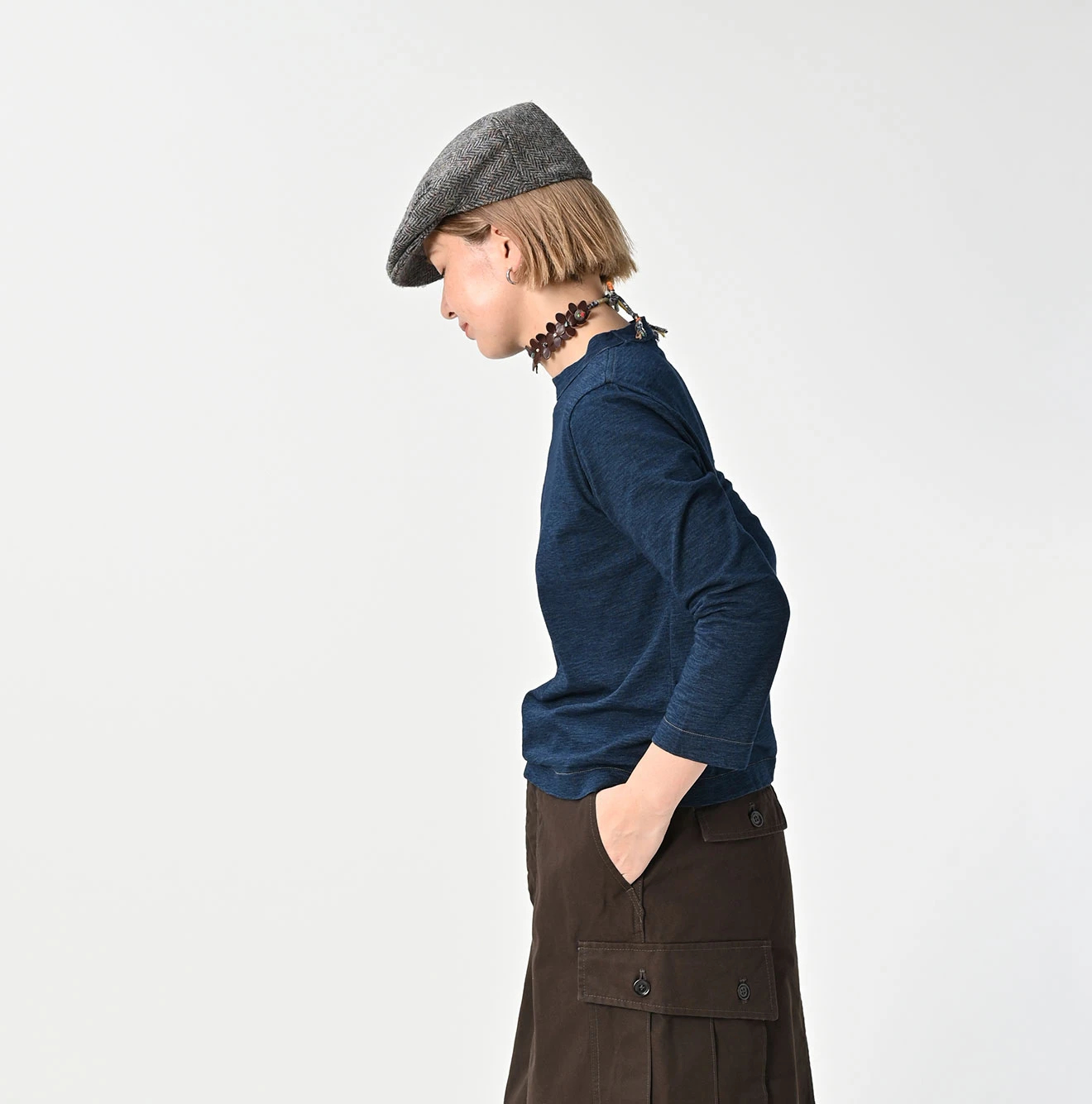 45R(フォーティファイブアール) |天竺の四角Tシャツ（インディゴ濃）