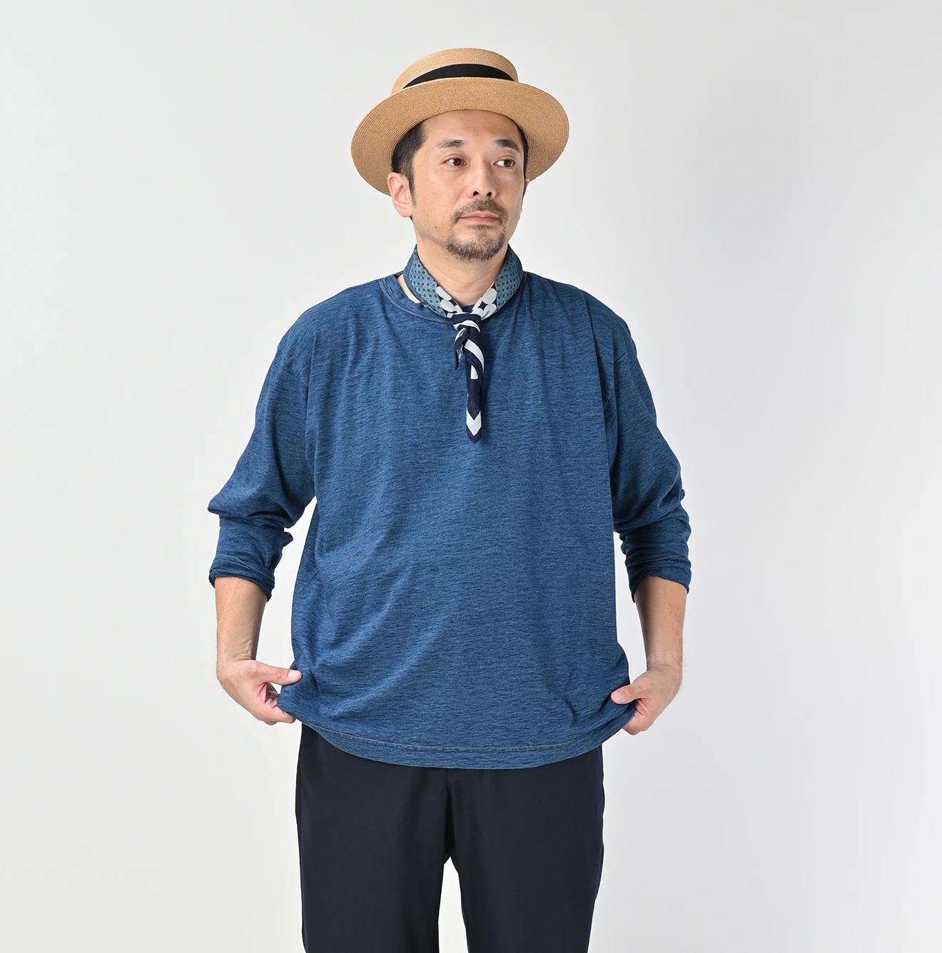 45R オーシャンTシャツ インディゴ（再び） 45R（フォーティファイブアール）| 天竺の908長袖オーシャンTシャツ