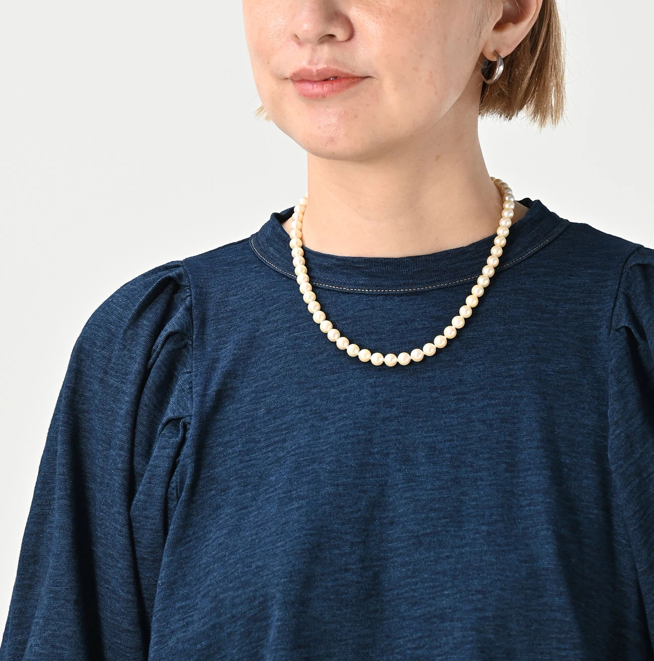 45R(フォーティファイブアール) |天竺のパフTシャツ（インディゴ濃）