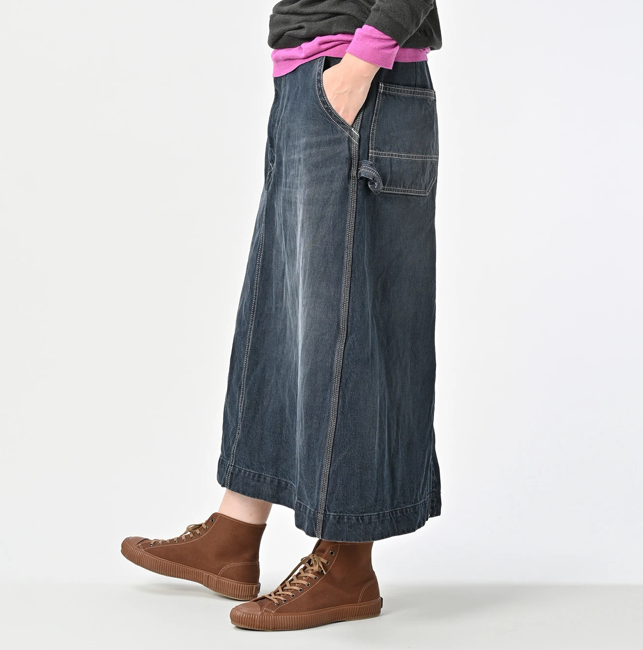 45R(フォーティファイブアール) |ツイードデニムのペインタースカート（重）