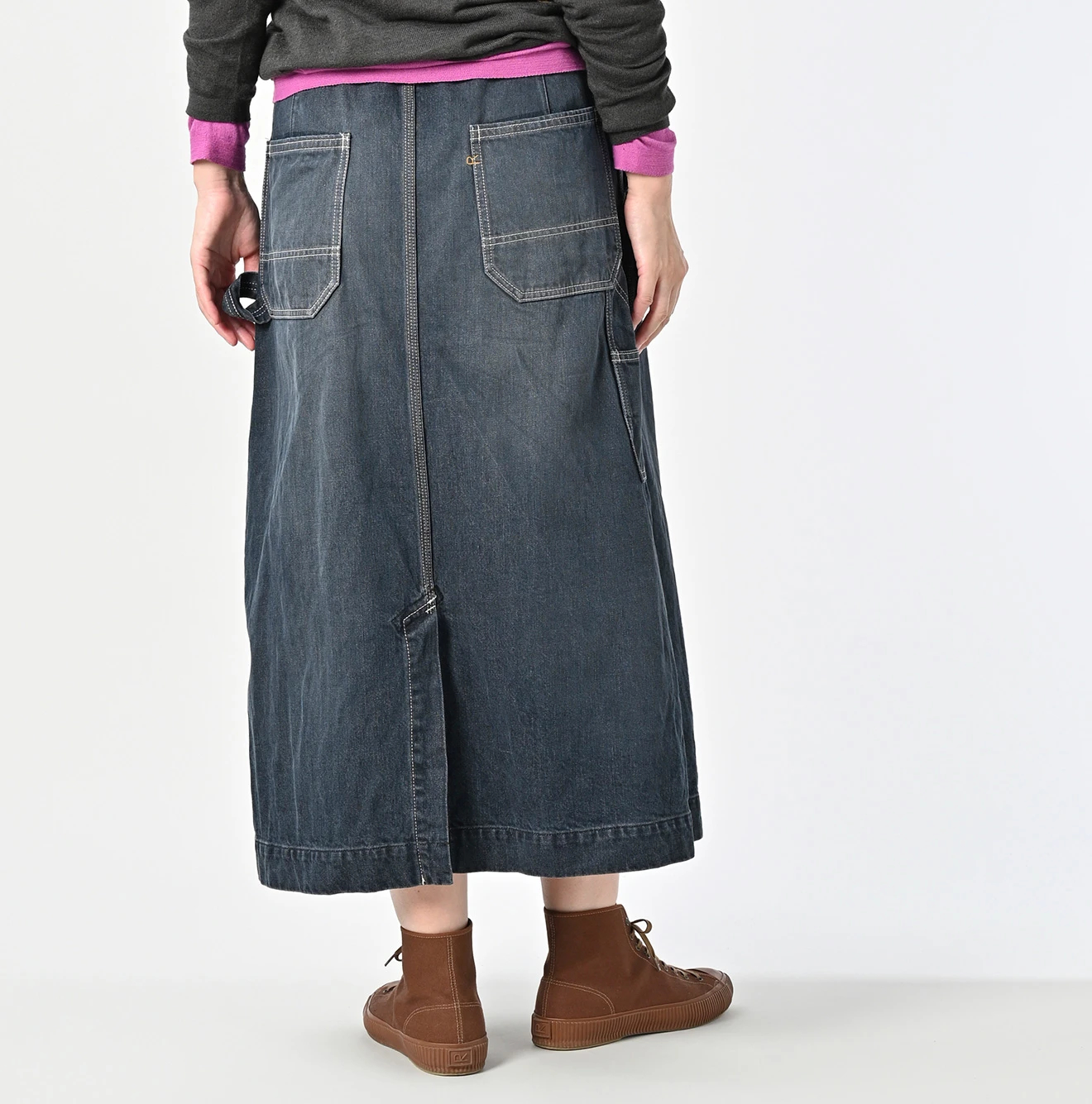 45R(フォーティファイブアール) |ツイードデニムのペインタースカート（重）