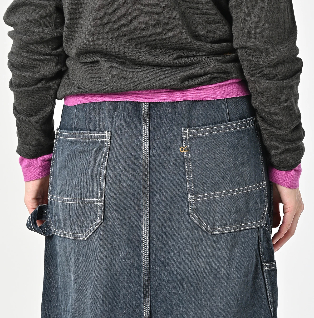 45R(フォーティファイブアール) |ツイードデニムのペインタースカート（重）