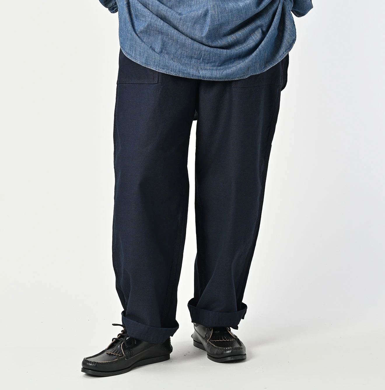 45R(フォーティファイブアール) |バックサテンの908ワイドベイカーパンツ（インディゴ）