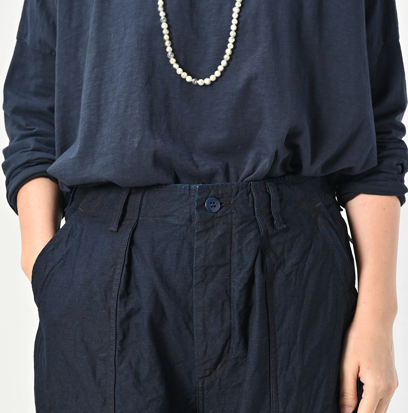 45R(フォーティファイブアール) |バックサテンの908ワイドベイカーパンツ（インディゴ）