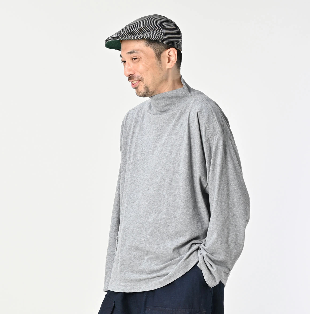 45R☆度詰天竺の908リブモックロングスリーブT/杢レッド♪ 45R☆度詰天竺の908リブモックロングスリーブT/杢レッド♪ 【公式通販】