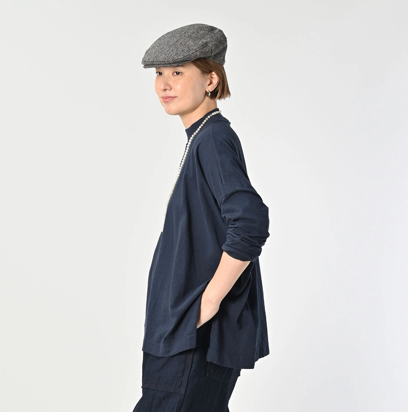 45R ヨックネックロングTシャツ 45R（フォーティファイブアール）| 天竺のヨックネックビッグスリットT