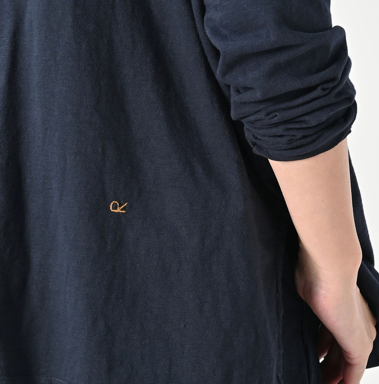 45R 天竺のビックスリットTシャツ　BLACK　カットソー 45R（フォーティファイブアール）| 天竺のヨックネックビッグスリットT