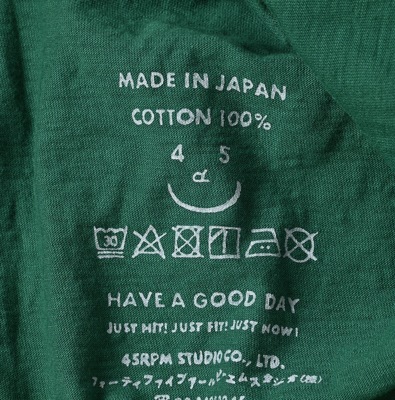 45R(フォーティファイブアール) |天竺の四角Tシャツ