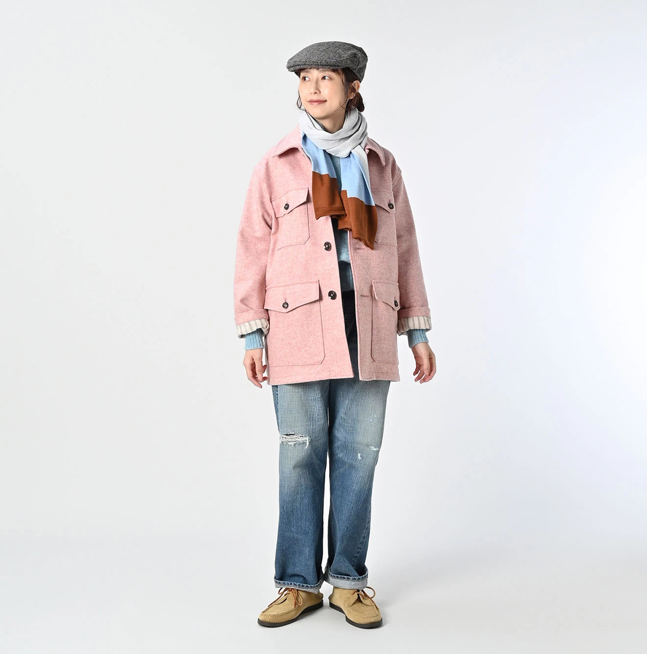 45R(フォーティファイブアール) |超ガーゼのトリコロールマフラー