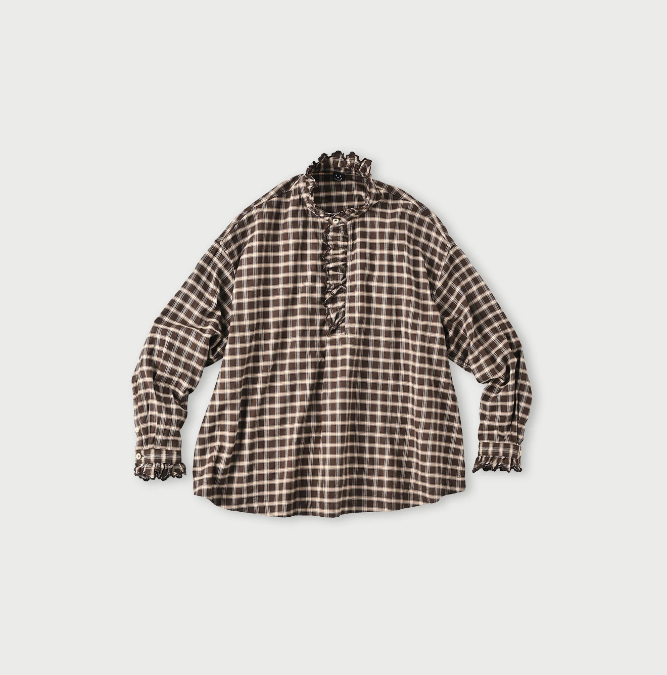 45R(フォーティファイブアール) |薄オックスのカットワークプルシャツ