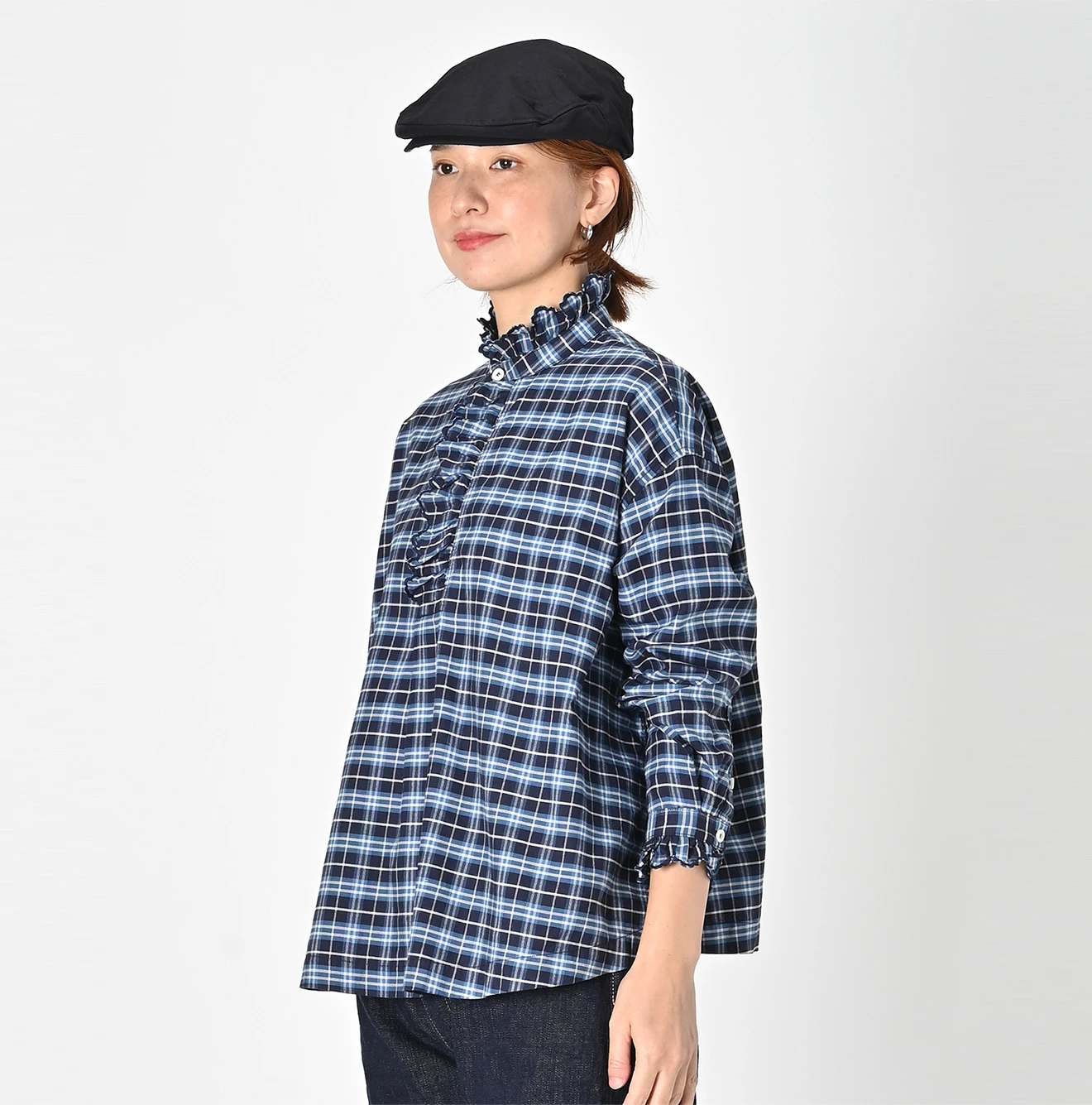 45R(フォーティファイブアール) |薄オックスのカットワークプルシャツ