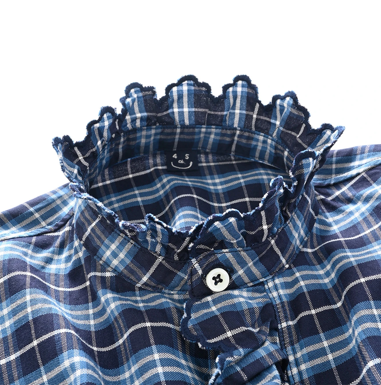 45R(フォーティファイブアール) |薄オックスのカットワークプルシャツ