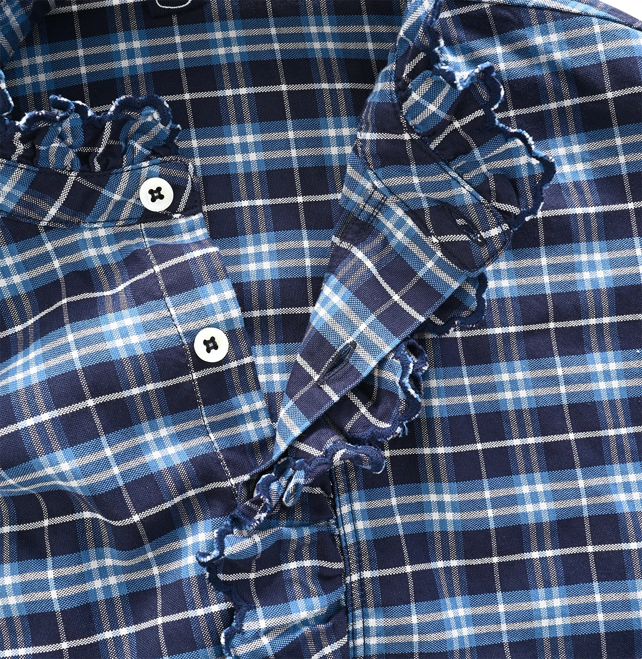 45R(フォーティファイブアール) |薄オックスのカットワークプルシャツ