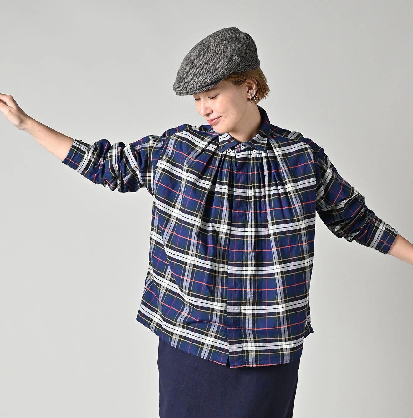 45R(フォーティファイブアール) |504オックスのタックボタンダウンオーシャンブラウス