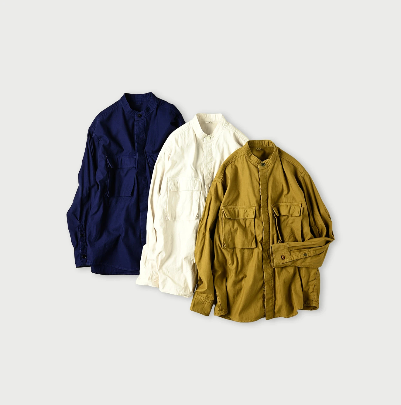 45R（フォーティファイブアール）| 薄バックサテンの908ニームシャツ