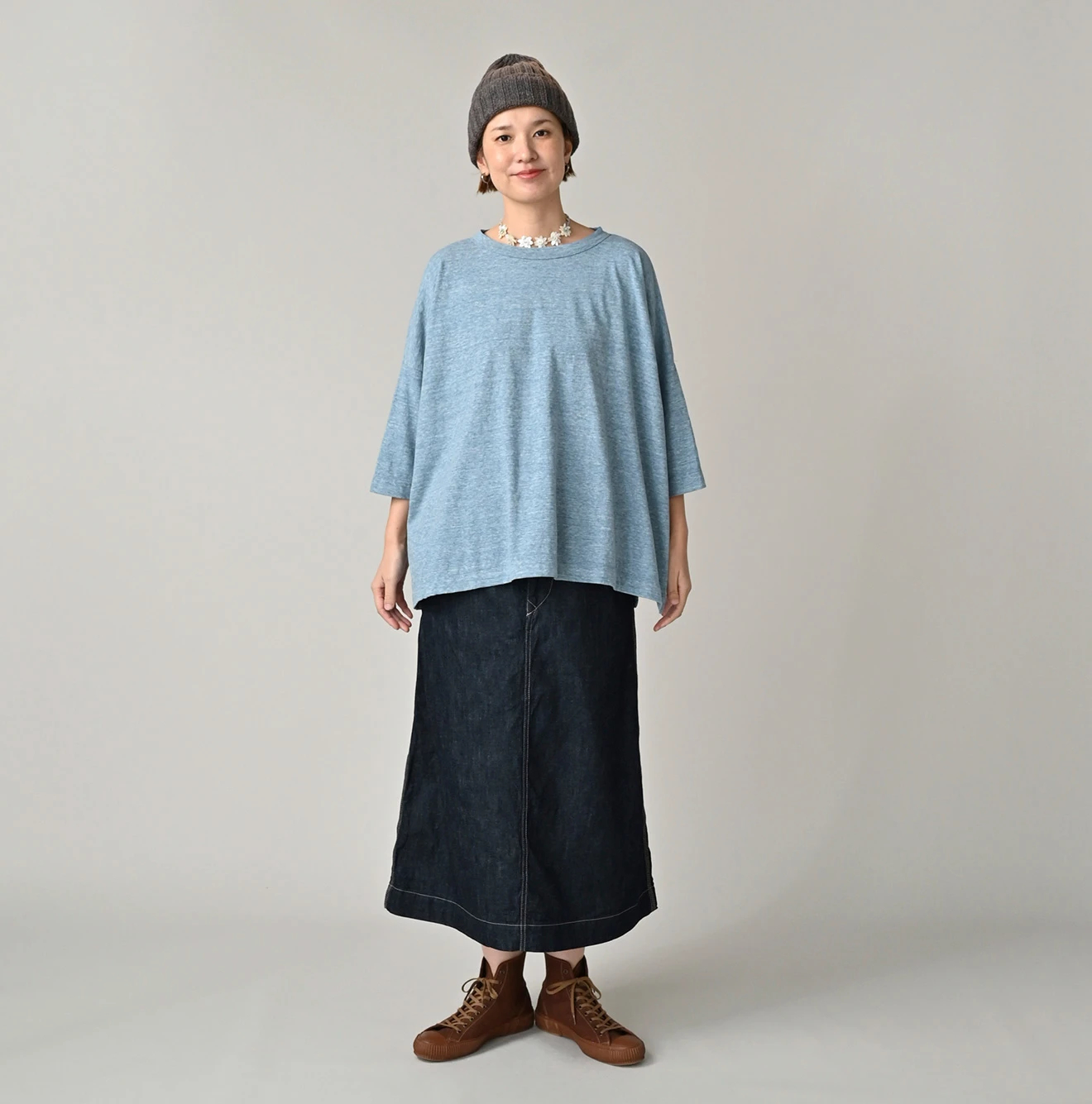 45R(フォーティファイブアール) |天竺のビッグスリットTシャツ（トップ）