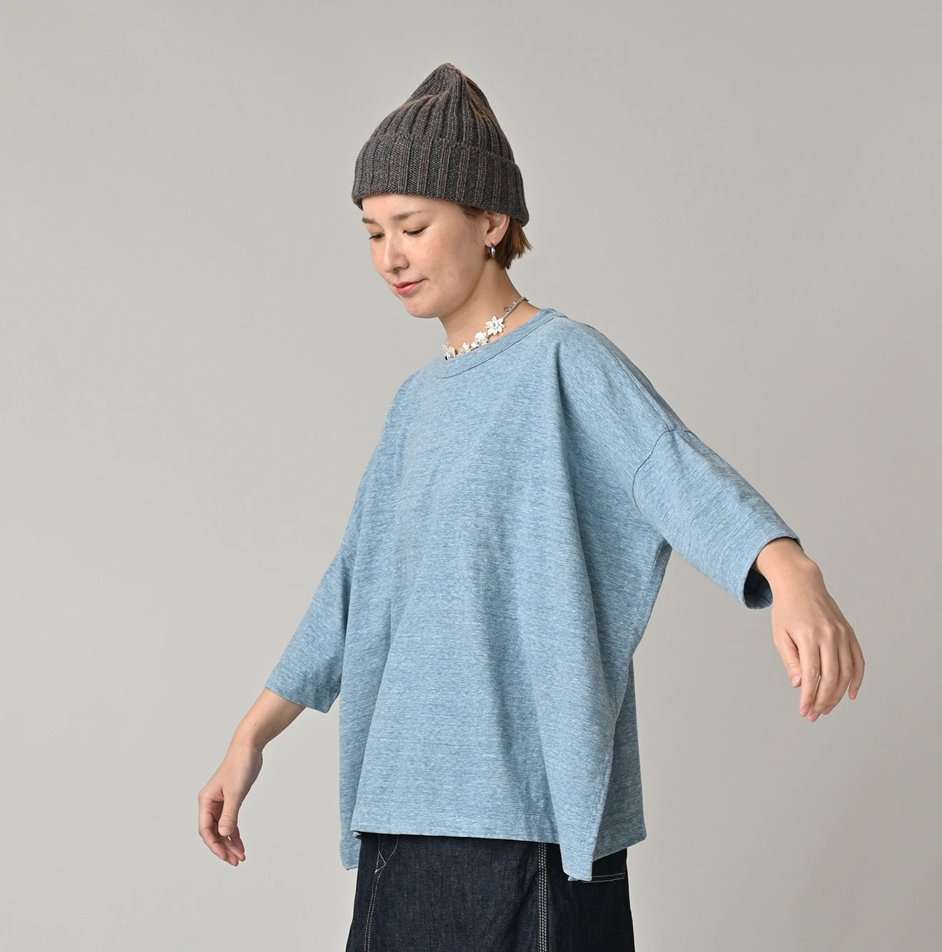 45R(フォーティファイブアール) |天竺のビッグスリットTシャツ（トップ）