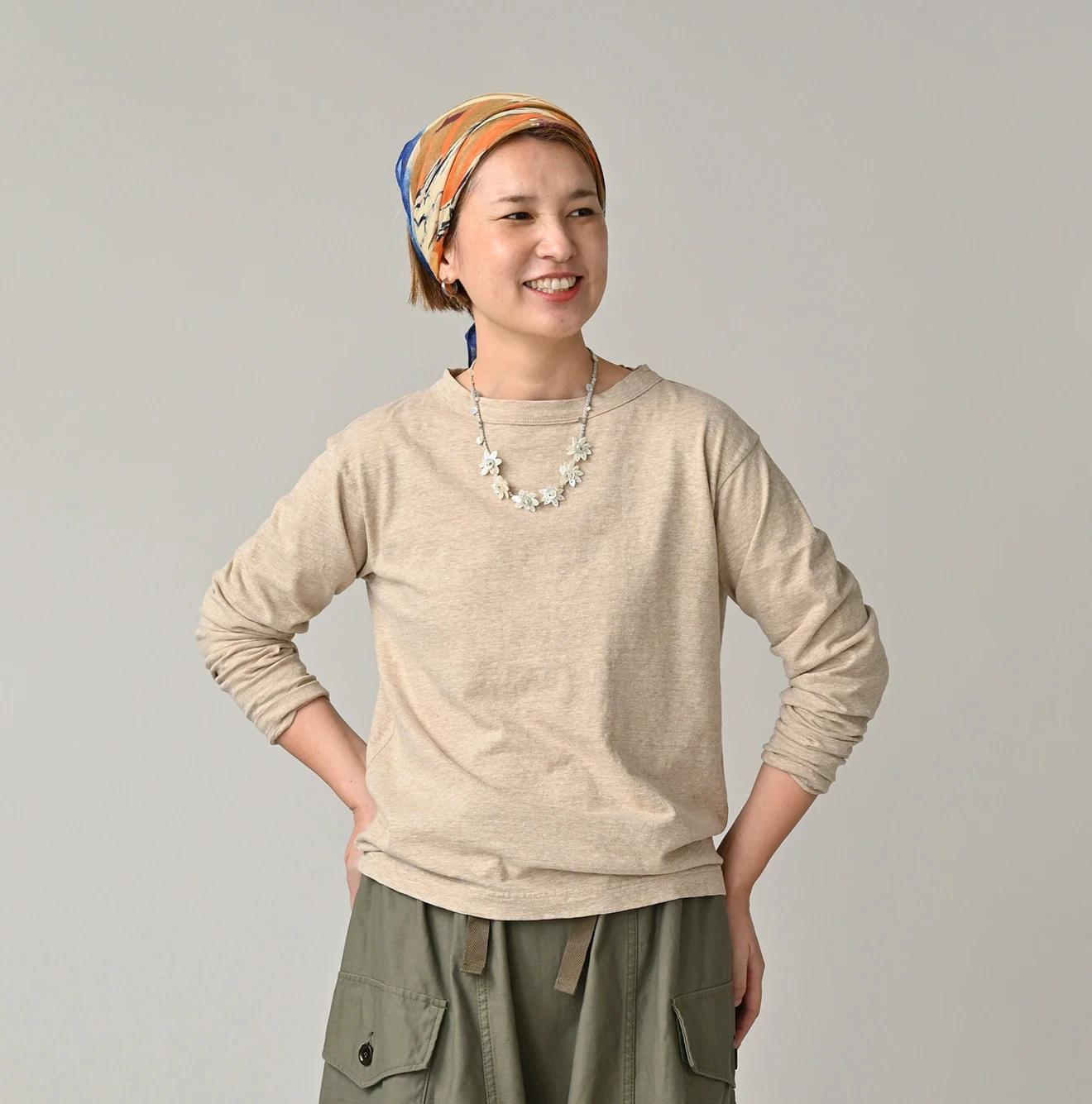 45R(フォーティファイブアール) |天竺の90845星長袖Tシャツ（トップ）