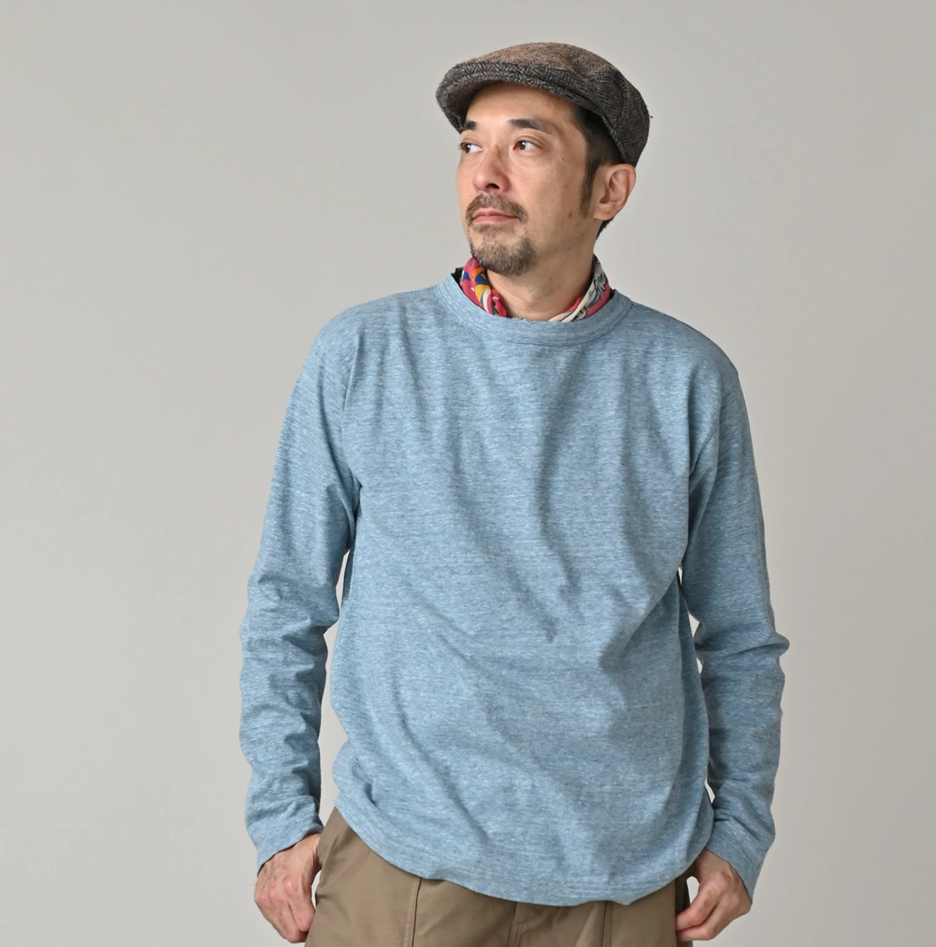 45R(フォーティファイブアール) |天竺の90845星長袖Tシャツ（トップ）