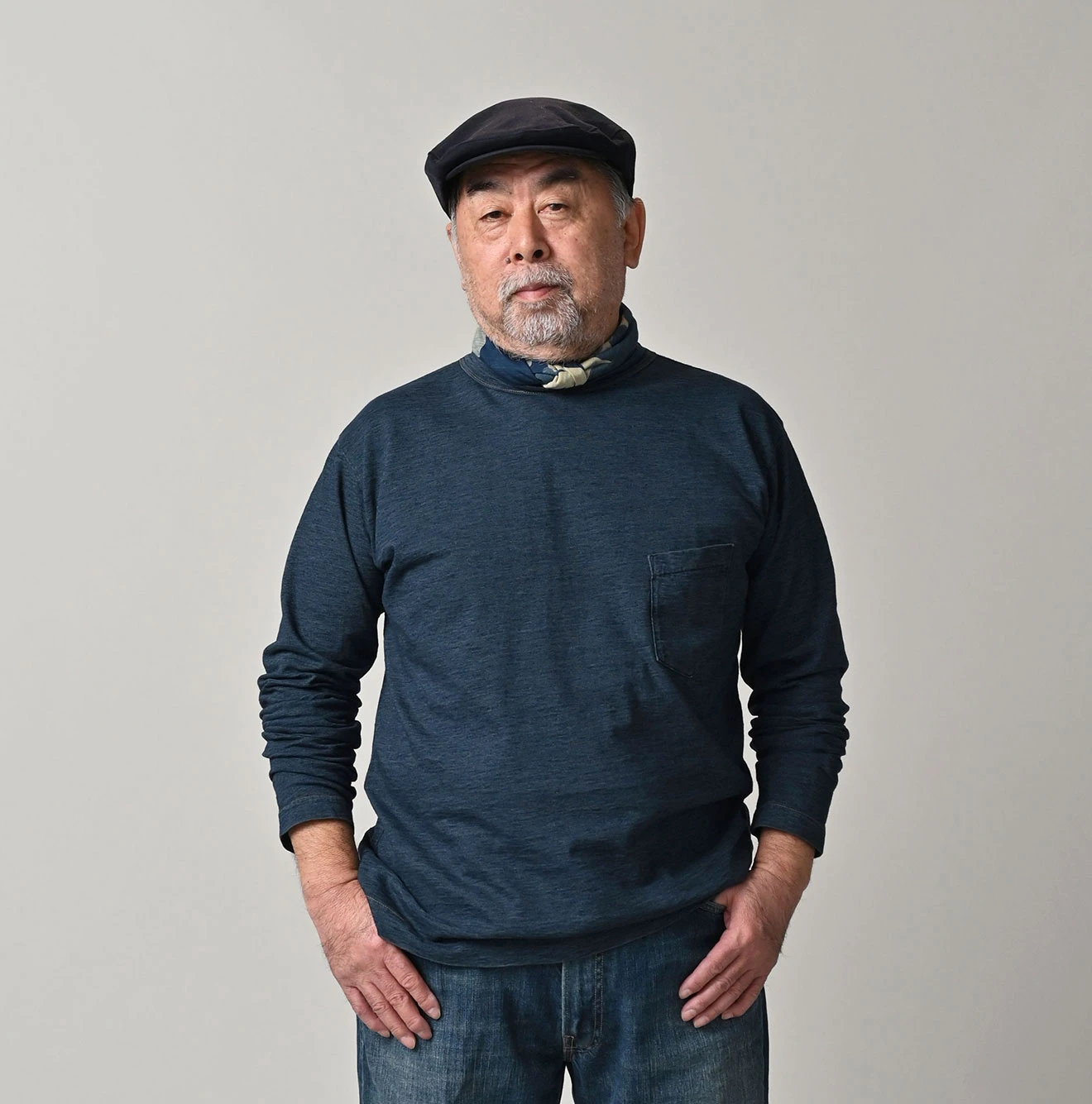 45R(フォーティファイブアール) |天竺の90845星ポケＴシャツ（インディゴ重）