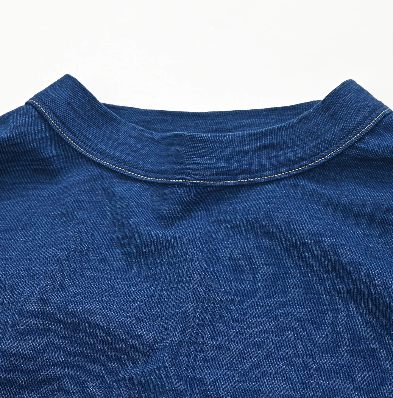45R レーヨン天竺 ネイビー 青 Tシャツ コットン 綿 刺繍入り ゆったり 45R（フォーティファイブアール）| 度詰天竺の90845星Tシャツ