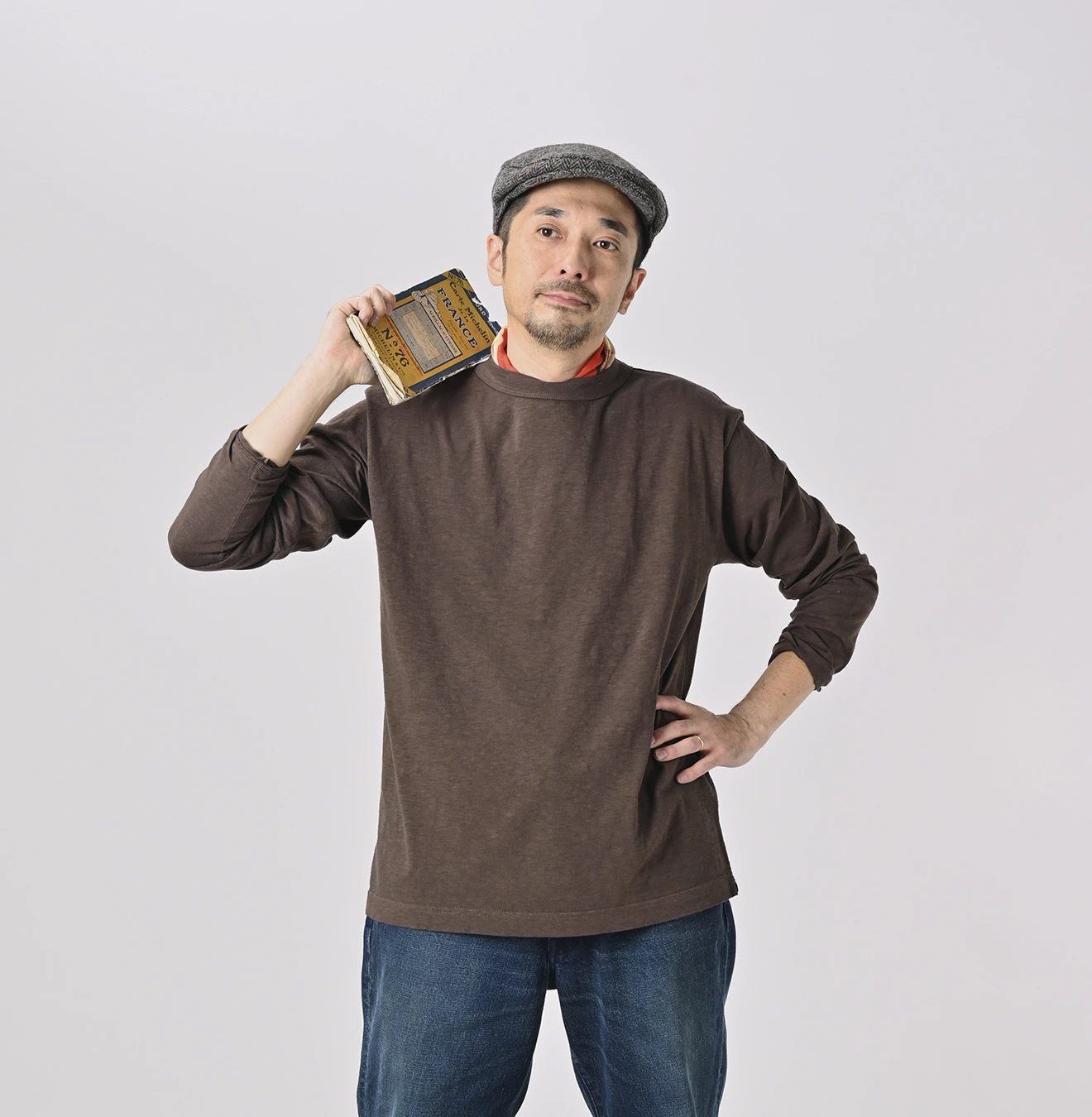 45R(フォーティファイブアール) |天竺の90845星Tシャツ（草木染め）