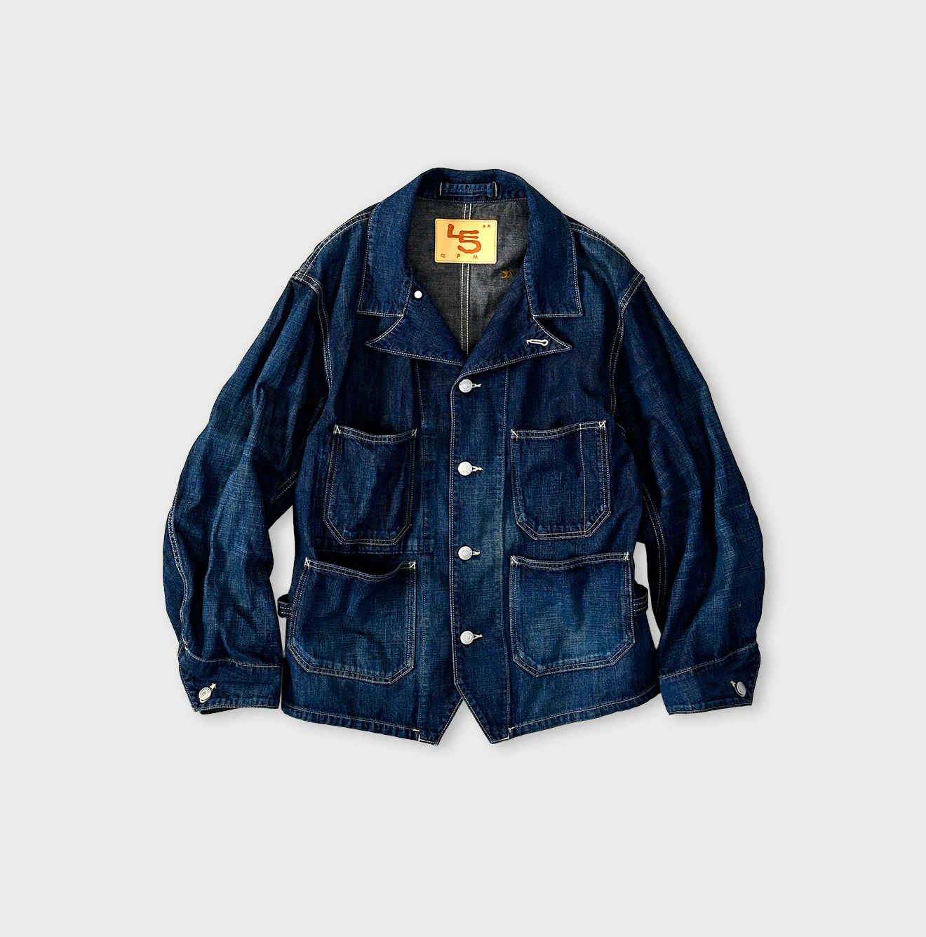 【美品】45R　デニムジャケット 45R京都 ライ麦デニムの908比古比女ジャン（淡） インドカディ春隣