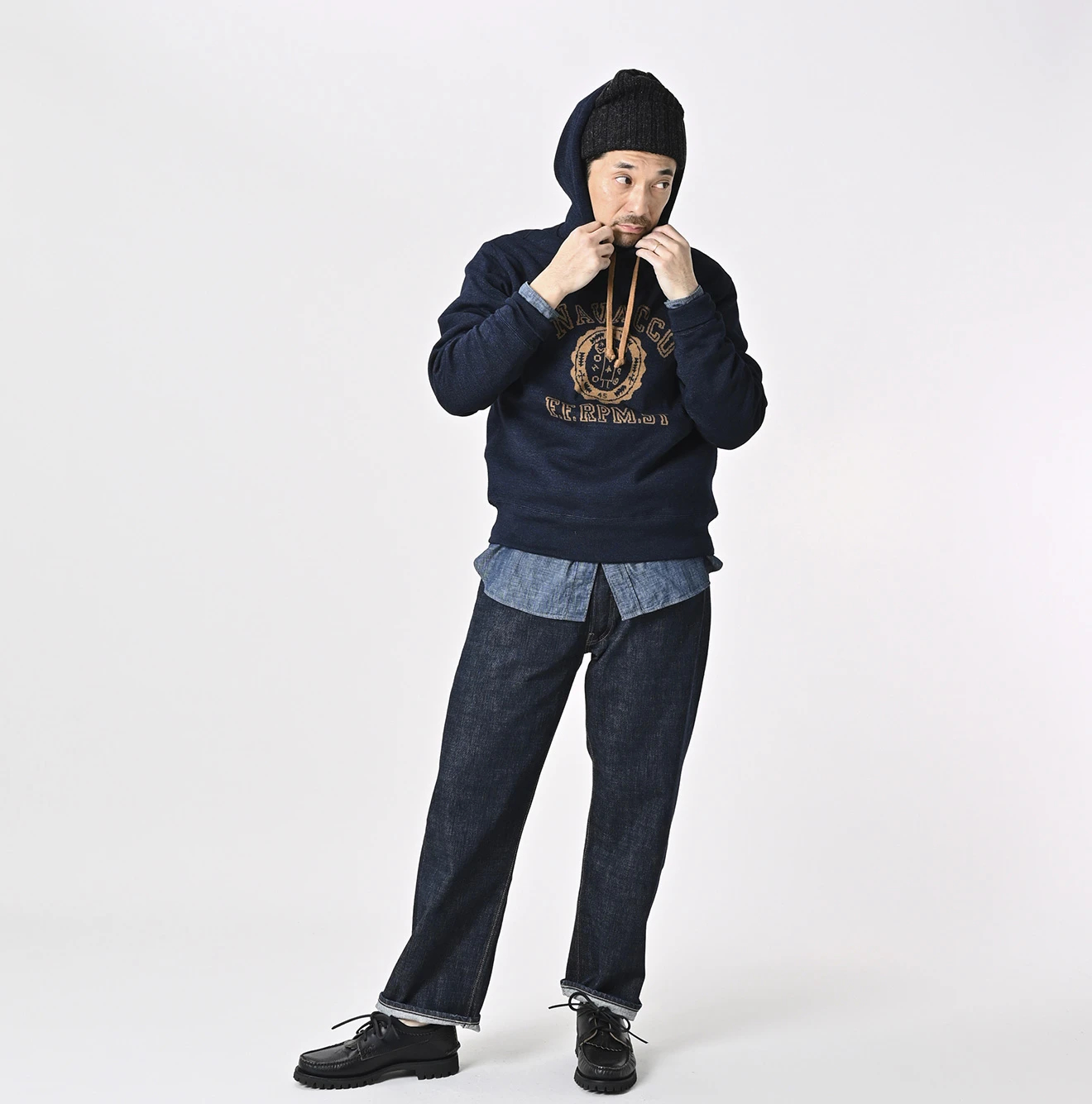 45R(フォーティファイブアール) |スムースの908カレッジフーディ（インディゴ）