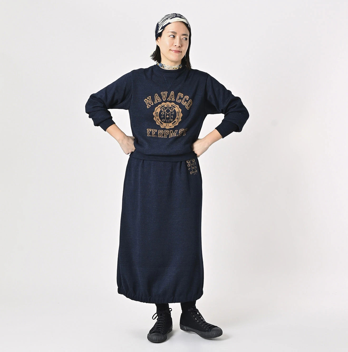 45R(フォーティファイブアール) |スムースの908カレッジニットソー（インディゴ）