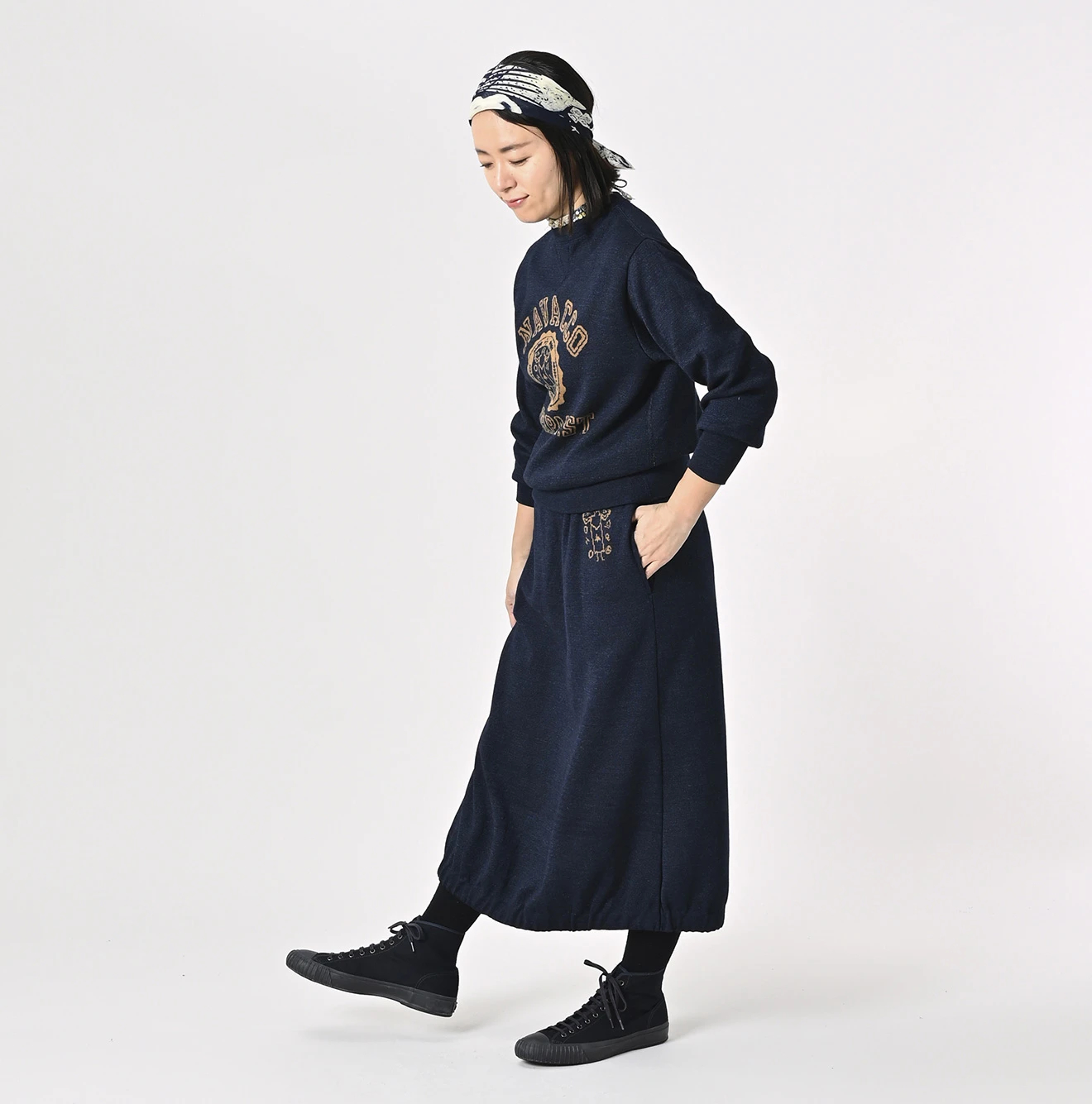 45R(フォーティファイブアール) |スムースの908カレッジニットソー（インディゴ）