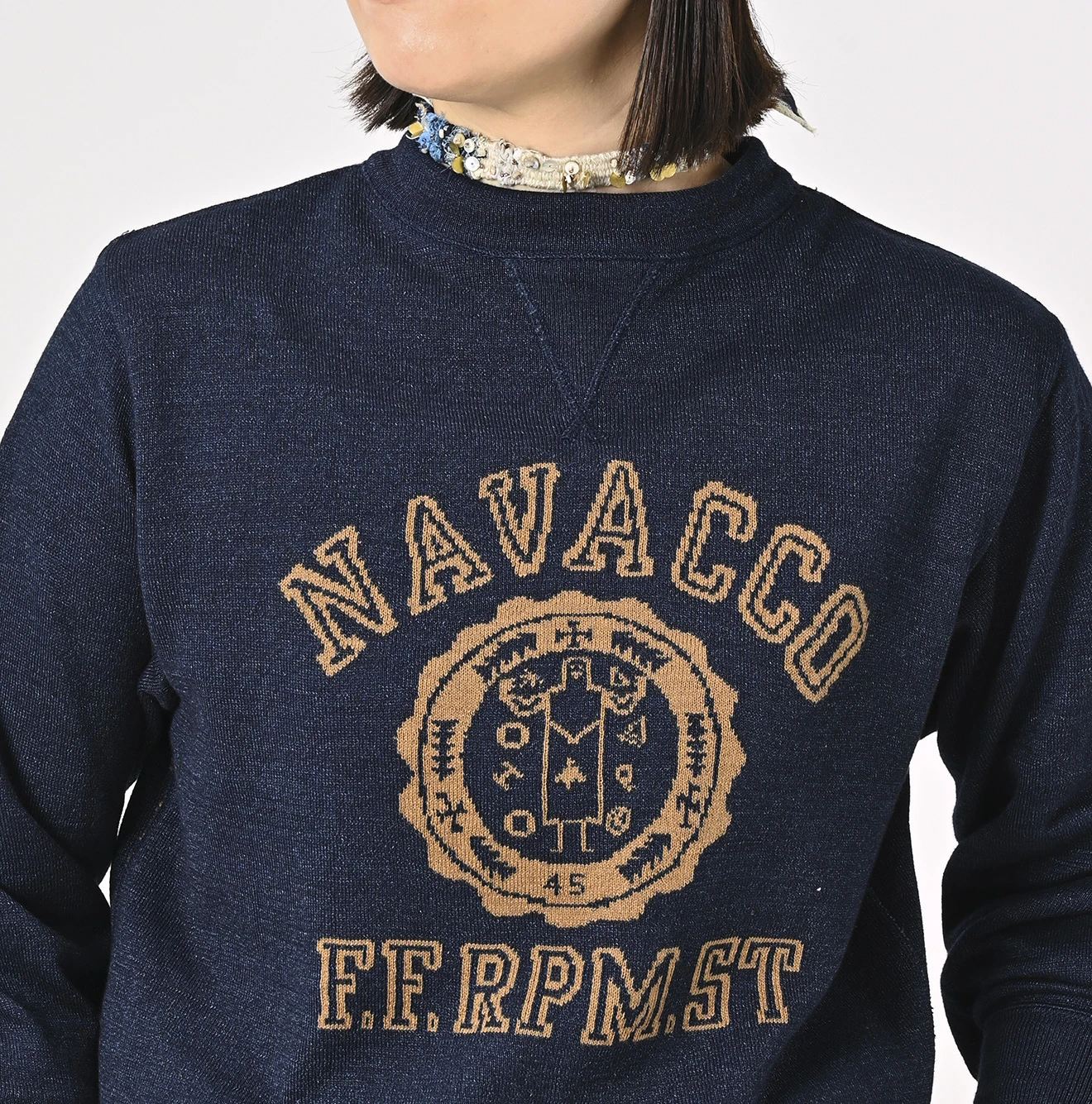 45R(フォーティファイブアール) |スムースの908カレッジニットソー（インディゴ）