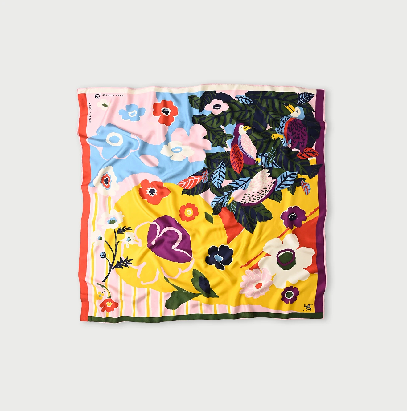 45R(フォーティファイブアール) |シルクのアネモネバード風呂敷