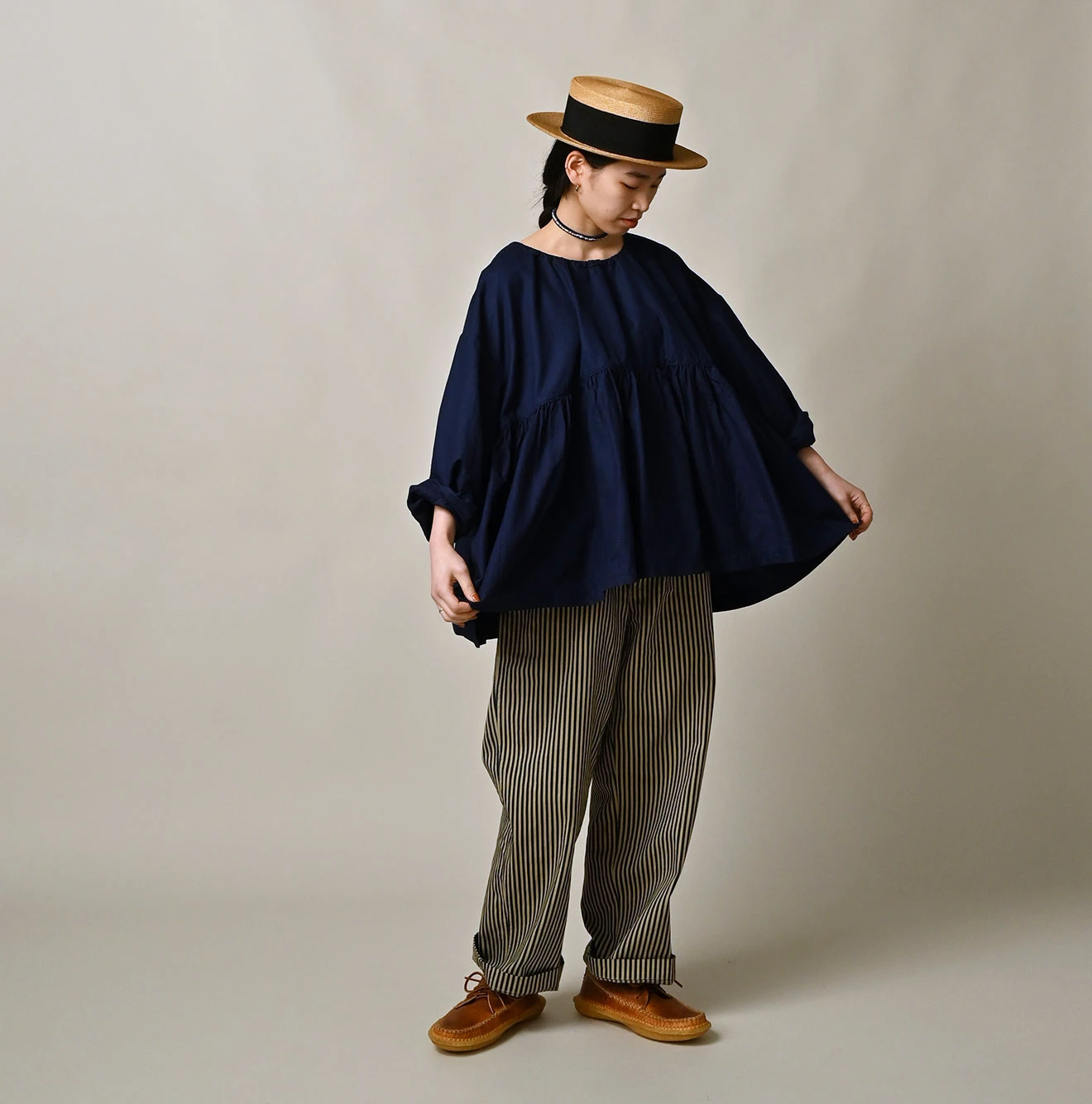 45R(フォーティファイブアール) |ONEONE宝物のギャザーブラウス