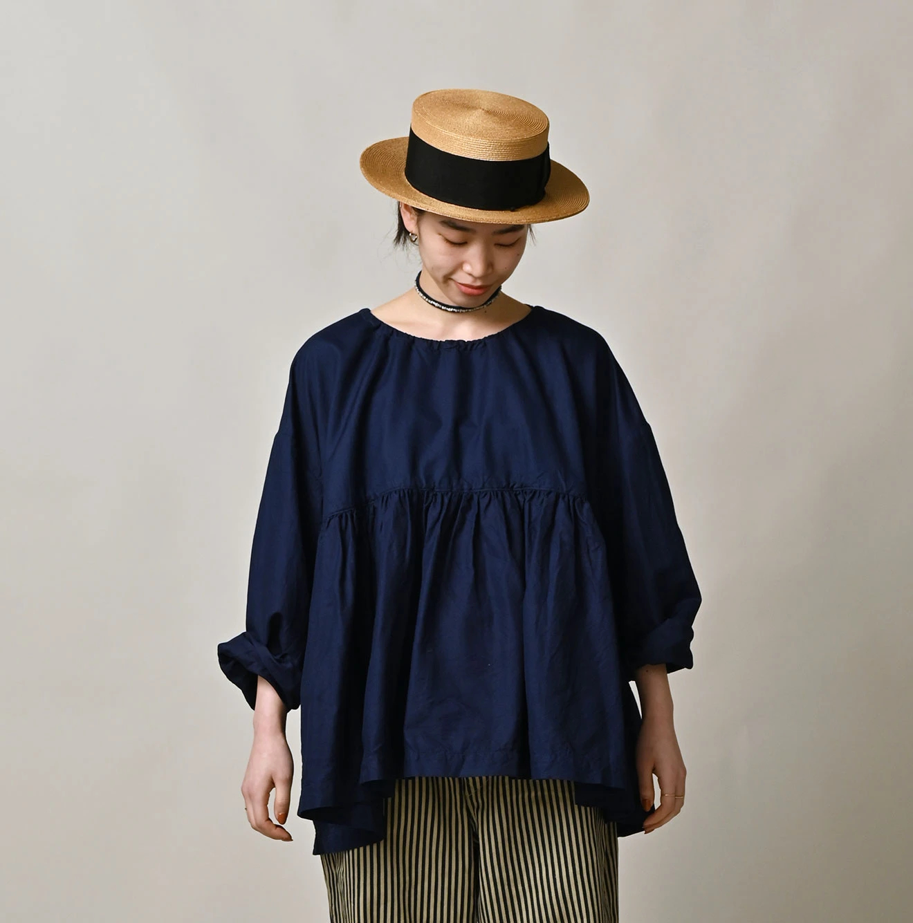 45R(フォーティファイブアール) |ONEONE宝物のギャザーブラウス