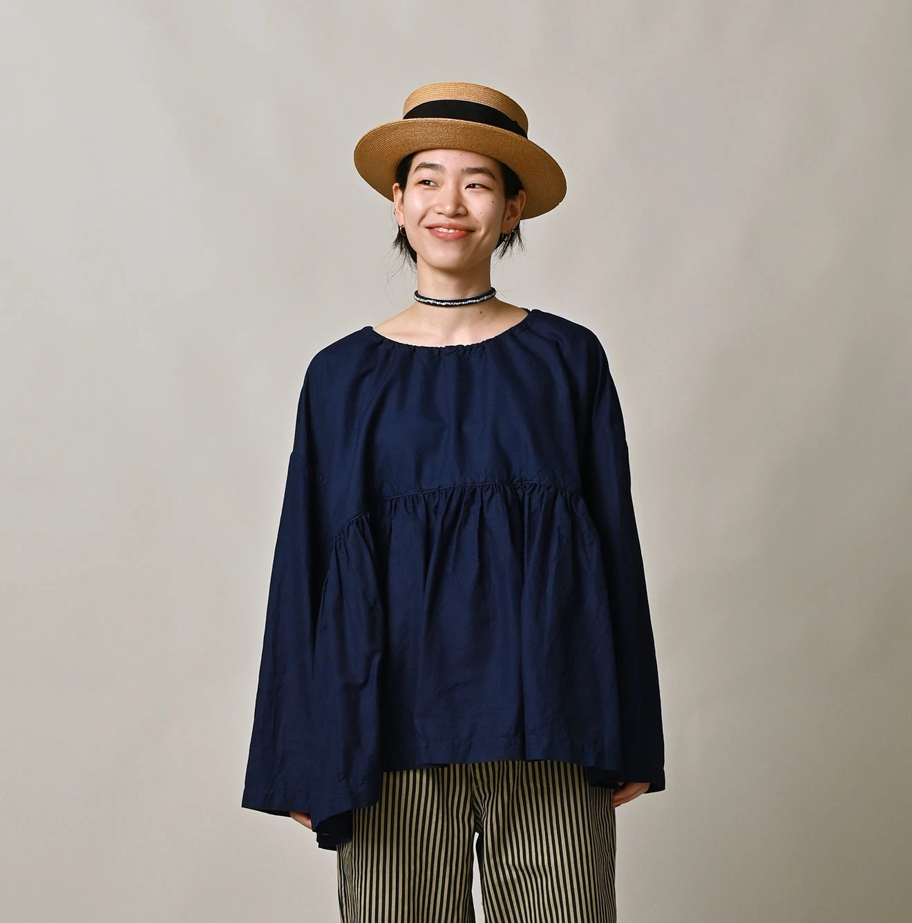 45R(フォーティファイブアール) |ONEONE宝物のギャザーブラウス