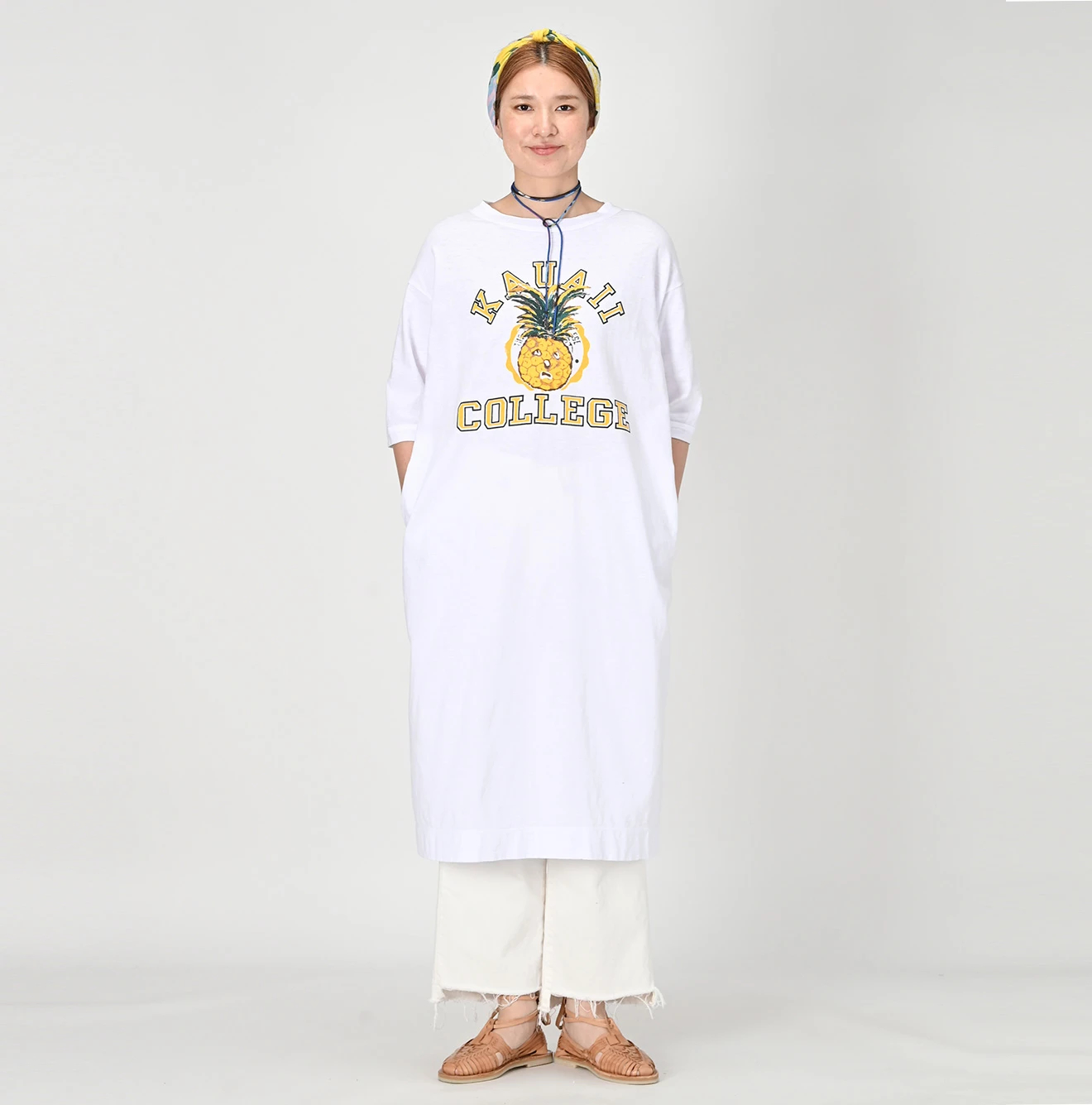 45R(フォーティファイブアール) |葉山ものがたりカウアイちゃんベタッチカレッジプリントのドレス