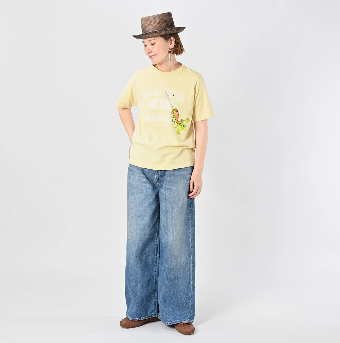 45R チャメレイオンベタッチカレッジプリントの908Tシャツ 45R（フォーティファイブアール）| チャメレイオンベタッチカレッジ