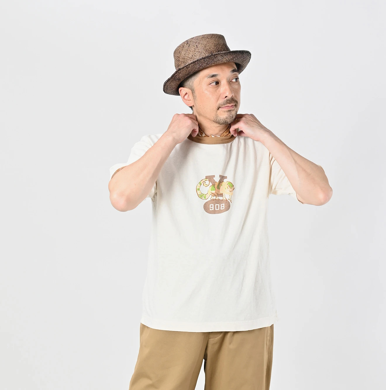 45R(フォーティファイブアール) |チャメレイオンYプリントの908Tシャツ